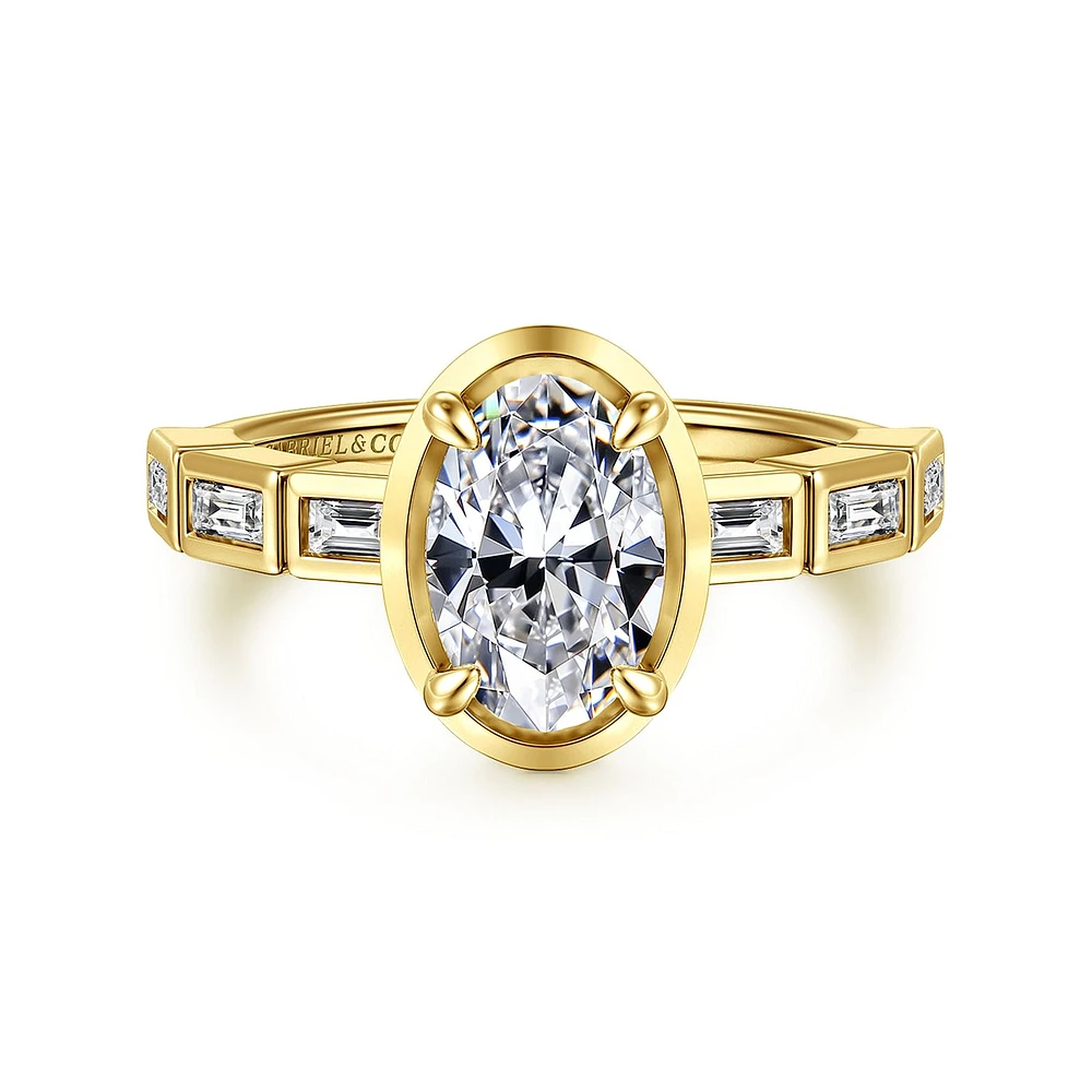 Gabriel & Co 9X6 Engagement Ring 14K Yellow Gold Contemporary ER16722O6Y43JJ