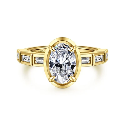 Gabriel & Co 9X6 Engagement Ring 14K Yellow Gold Contemporary ER16722O6Y43JJ