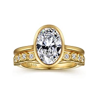 Gabriel & Co 10.5x7 Engagement Ring 14K Yellow Gold Contemporary ER16728O8Y4JJJ