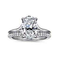 Gabriel & Co 10.5X7 Engagement Ring 14K White Gold Contemporary ER16734O8W44JJ