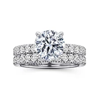 Gabriel & Co 8 Engagement Ring 14K White Gold Contemporary ER16738R8W44JJ