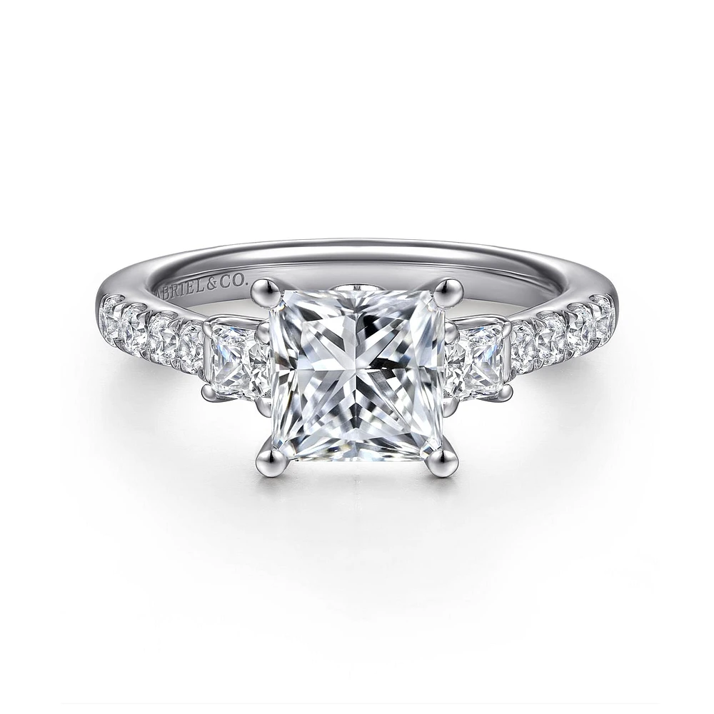 Gabriel & Co 6.5 Engagement Ring 14K White Gold Lotus ER16741S6W44JJ
