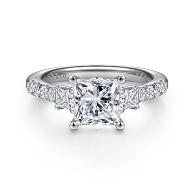 Gabriel & Co 6.5 Engagement Ring 14K White Gold Lotus ER16741S6W44JJ