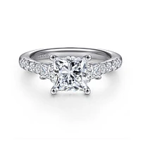 Gabriel & Co 6.5 Engagement Ring 14K White Gold Lotus ER16741S6W44JJ
