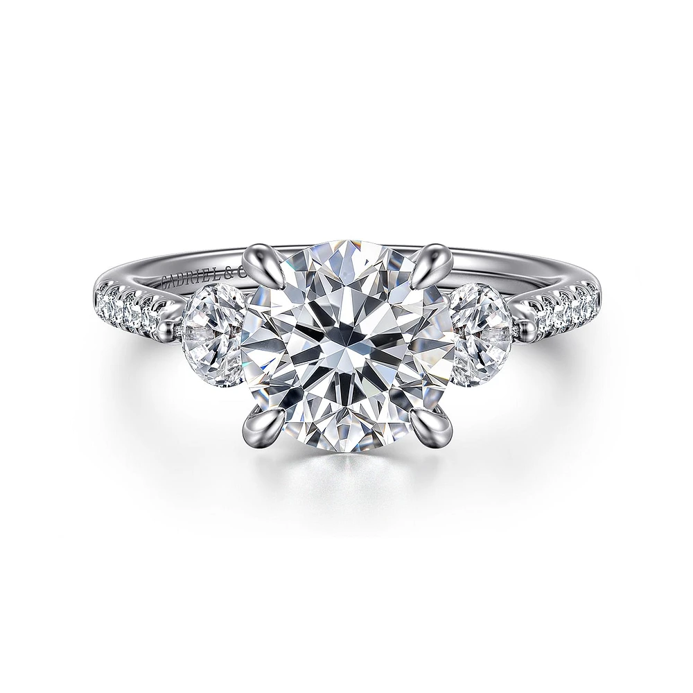 Gabriel & Co 8 Engagement Ring 14K White Gold Lotus ER16744R8W44JJ