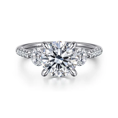 Gabriel & Co 8 Engagement Ring 14K White Gold Lotus ER16744R8W44JJ