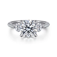 Gabriel & Co 8 Engagement Ring 14K White Gold Lotus ER16744R8W44JJ