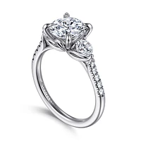 Gabriel & Co 8 Engagement Ring 14K White Gold Lotus ER16744R8W44JJ