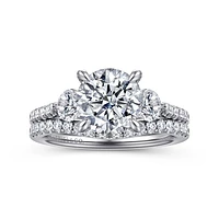 Gabriel & Co 8 Engagement Ring 14K White Gold Lotus ER16744R8W44JJ