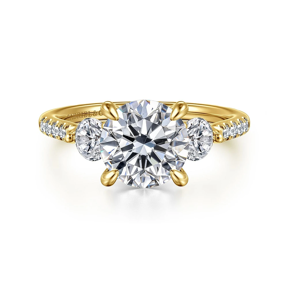 Gabriel & Co 8 Engagement Ring 14K Yellow Gold Lotus ER16744R8Y44JJ