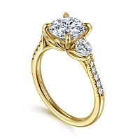Gabriel & Co 8 Engagement Ring 14K Yellow Gold Lotus ER16744R8Y44JJ