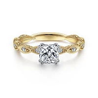 Gabriel & Co 5.5x5.5 Engagement Ring 14K Gold Victorian ER4122C4M44JJ
