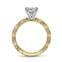 Gabriel & Co 5.5x5.5 Engagement Ring 14K Gold Victorian ER4122C4M44JJ