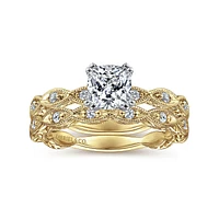Gabriel & Co 5.5x5.5 Engagement Ring 14K Gold Victorian ER4122C4M44JJ