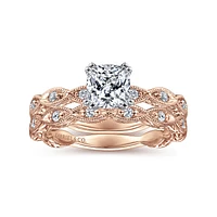 Gabriel & Co 5.5x5.5 Engagement Ring 14K Two-Tone Gold Victorian ER4122C4T44JJ