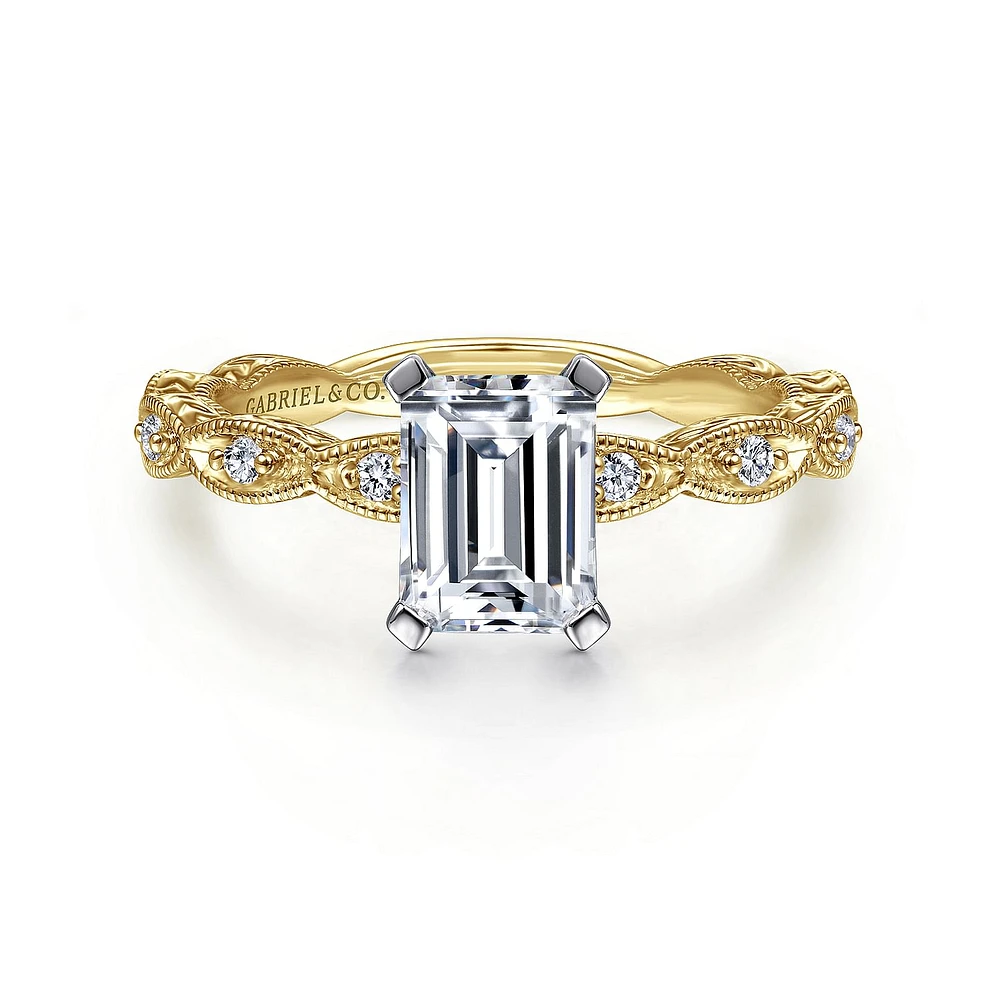 Gabriel & Co 7x5 Engagement Ring 14K Gold Victorian ER4122E4M44JJ