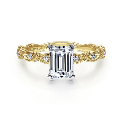 Gabriel & Co 7x5 Engagement Ring 14K Gold Victorian ER4122E4M44JJ