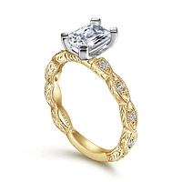 Gabriel & Co 7x5 Engagement Ring 14K Gold Victorian ER4122E4M44JJ