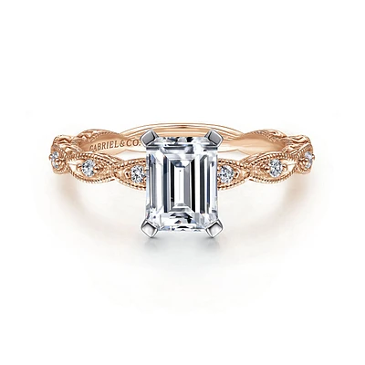 Gabriel & Co 7x5 Engagement Ring 14K Two-Tone Gold Victorian ER4122E4T44JJ