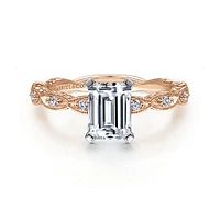 Gabriel & Co 7x5 Engagement Ring 14K Two-Tone Gold Victorian ER4122E4T44JJ
