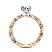 Gabriel & Co 7x5 Engagement Ring 14K Two-Tone Gold Victorian ER4122E4T44JJ