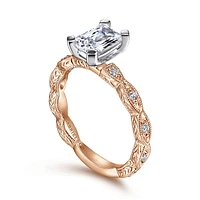 Gabriel & Co 7x5 Engagement Ring 14K Two-Tone Gold Victorian ER4122E4T44JJ
