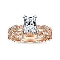 Gabriel & Co 7x5 Engagement Ring 14K Two-Tone Gold Victorian ER4122E4T44JJ