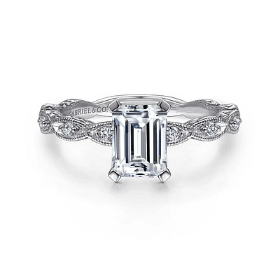 Gabriel & Co 7x5 Engagement Ring 14K White Gold Victorian ER4122E4W44JJ