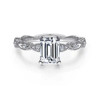 Gabriel & Co 7x5 Engagement Ring 14K White Gold Victorian ER4122E4W44JJ