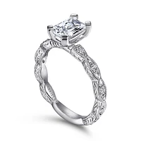 Gabriel & Co 7x5 Engagement Ring 14K White Gold Victorian ER4122E4W44JJ