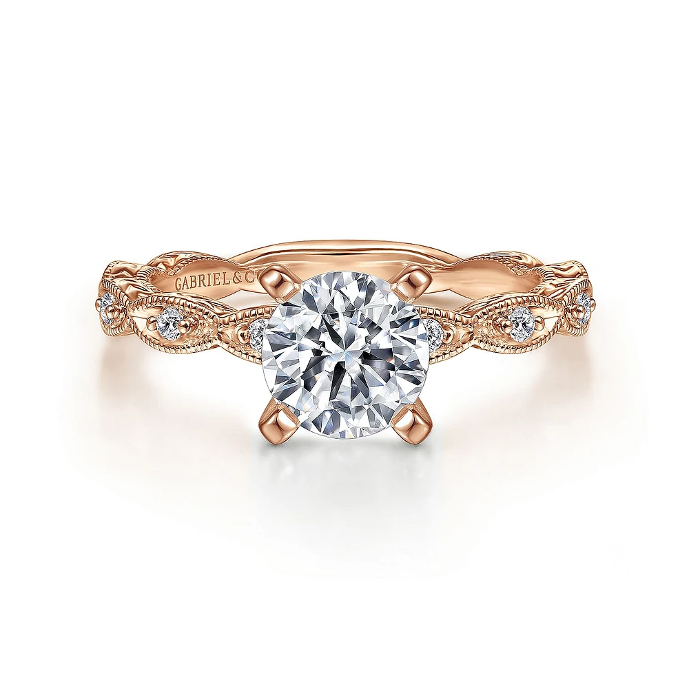 Gabriel & Co 6.5 Engagement Ring 14K Rose Gold Victorian ER4122K44JJ