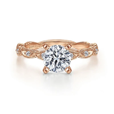 Gabriel & Co 6.5 Engagement Ring 14K Rose Gold Victorian ER4122K44JJ