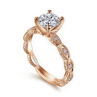Gabriel & Co 6.5 Engagement Ring 14K Rose Gold Victorian ER4122K44JJ