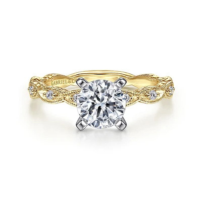 Gabriel & Co 6.5 Engagement Ring 14K Gold Victorian ER4122M44JJ