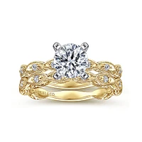 Gabriel & Co 6.5 Engagement Ring 14K Gold Victorian ER4122M44JJ