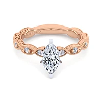 Gabriel & Co 10x5 Engagement Ring 14K Two-Tone Gold Victorian ER4122M4T44JJ