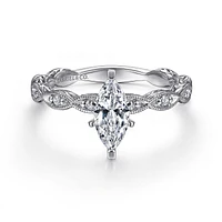 Gabriel & Co 10x5 Engagement Ring 14K White Gold Victorian ER4122M4W44JJ