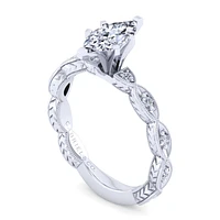 Gabriel & Co 10x5 Engagement Ring 14K White Gold Victorian ER4122M4W44JJ