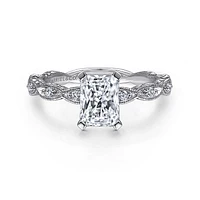 Gabriel & Co 7x5 Engagement Ring 14K White Gold Victorian ER4122N5W44JJ
