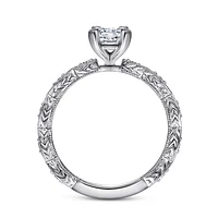 Gabriel & Co 7x5 Engagement Ring 14K White Gold Victorian ER4122N5W44JJ