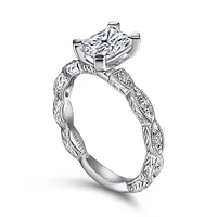 Gabriel & Co 7x5 Engagement Ring 14K White Gold Victorian ER4122N5W44JJ