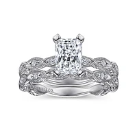 Gabriel & Co 7x5 Engagement Ring 14K White Gold Victorian ER4122N5W44JJ