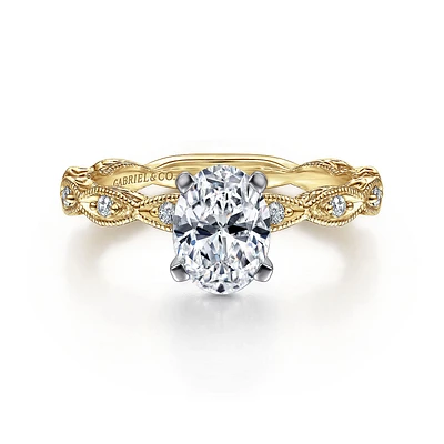Gabriel & Co 8x6 Engagement Ring 14K Gold Victorian ER4122O4M44JJ