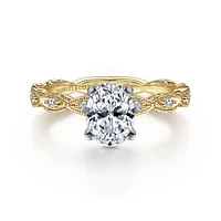 Gabriel & Co 8x6 Engagement Ring 14K Gold Victorian ER4122O4M44JJ