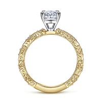Gabriel & Co 8x6 Engagement Ring 14K Gold Victorian ER4122O4M44JJ