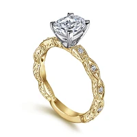 Gabriel & Co 8x6 Engagement Ring 14K Gold Victorian ER4122O4M44JJ