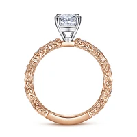 Gabriel & Co 8x6 Engagement Ring 14K Two-Tone Gold Victorian ER4122O4T44JJ