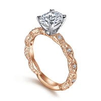 Gabriel & Co 8x6 Engagement Ring 14K Two-Tone Gold Victorian ER4122O4T44JJ