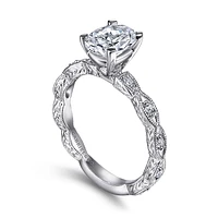 Gabriel & Co 8x6 Engagement Ring 14K White Gold Victorian ER4122O4W44JJ