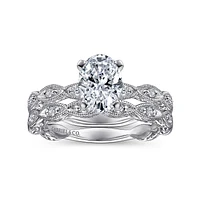 Gabriel & Co 8x6 Engagement Ring 14K White Gold Victorian ER4122O4W44JJ
